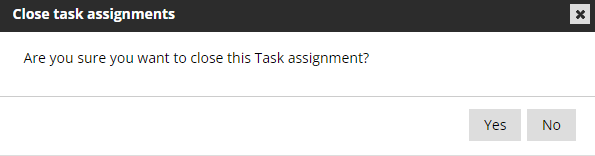 screenshot of closing task confirmation