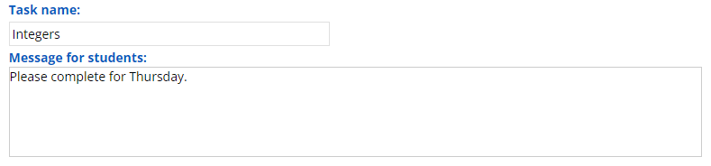 screenshot of task name