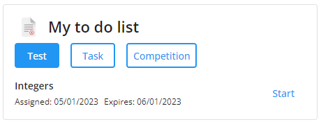 Screenshot of my to do list
