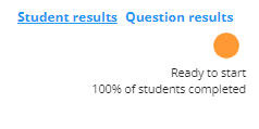 Screenshot of students completed tests information