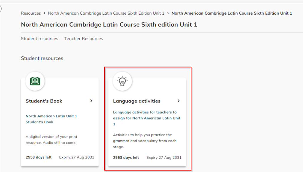 image of Language activities resource tile