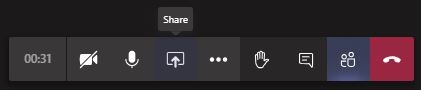 Share Screen button in Microsoft Teams