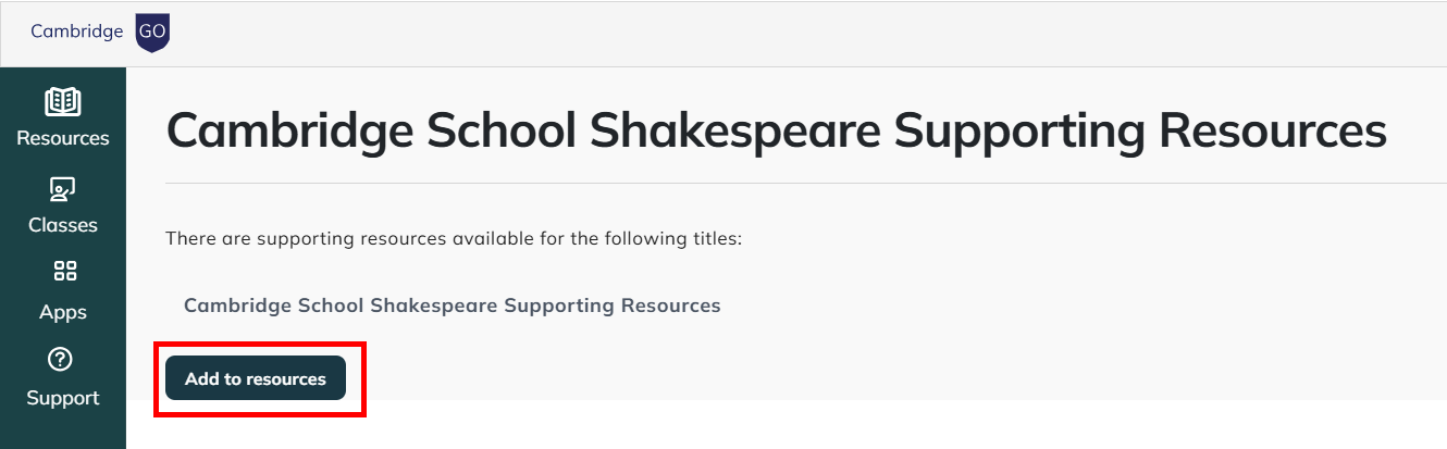 Add to resources option
