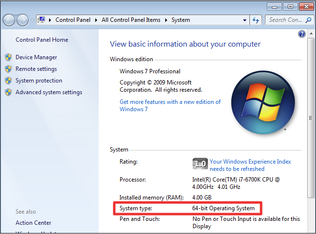Windows 7 Control Panel