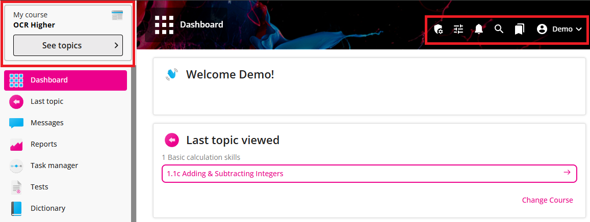 screenshot of GMO dashboard UI update 1