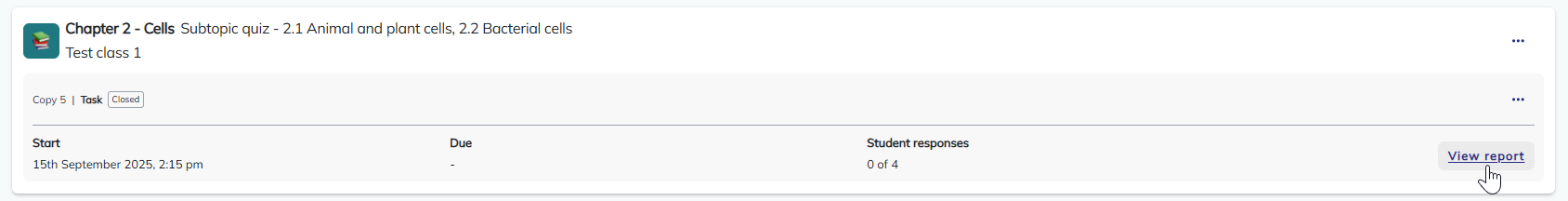 screenshot of Report ready button