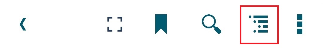 Cambridge Reader App Toolbar Contents button