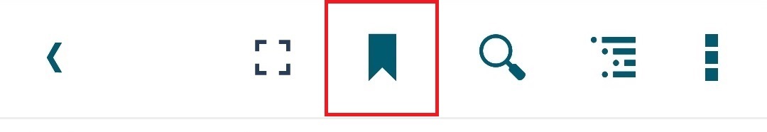 Cambridge Reader App Toolbar Bookmark button