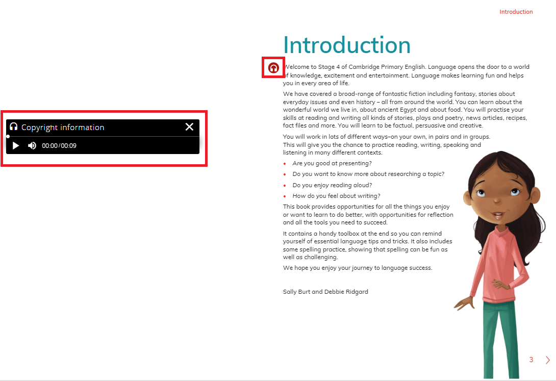 screenshot showing media interactivity
