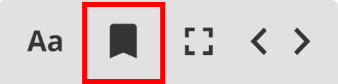 screenshot of bottom menu highlighting bookmark button