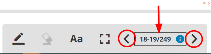 screenshot showing navigation buttons 