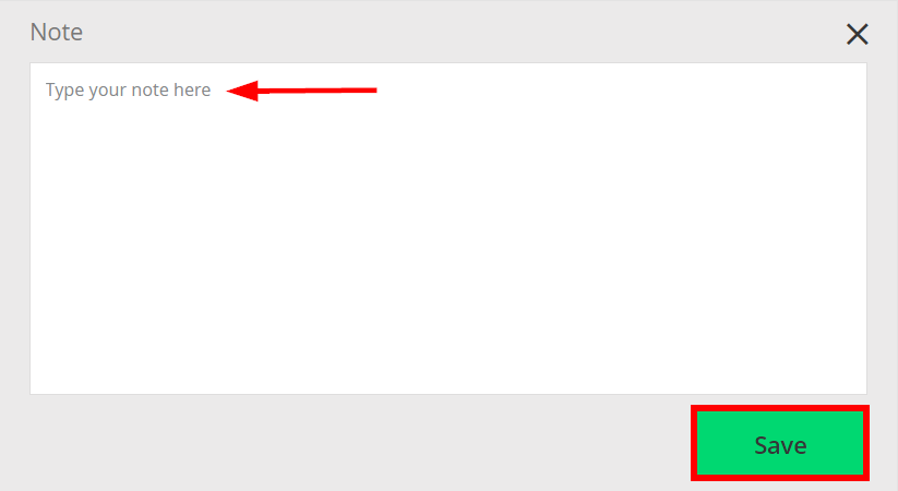 screenshot showing note entry pane