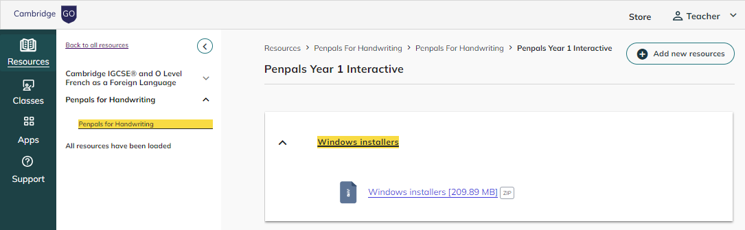 screenshot showing download option for intaller
