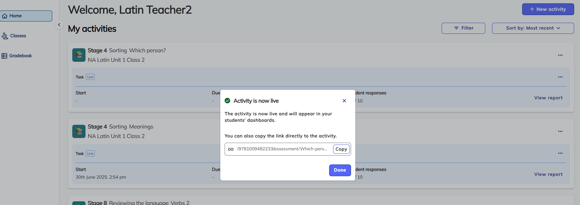 image of Language activities publish message