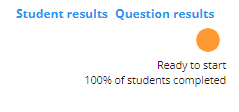 screenshot of test results