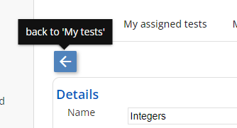 Screenshot back to my tests icon