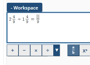 screenshot of exercises workspace