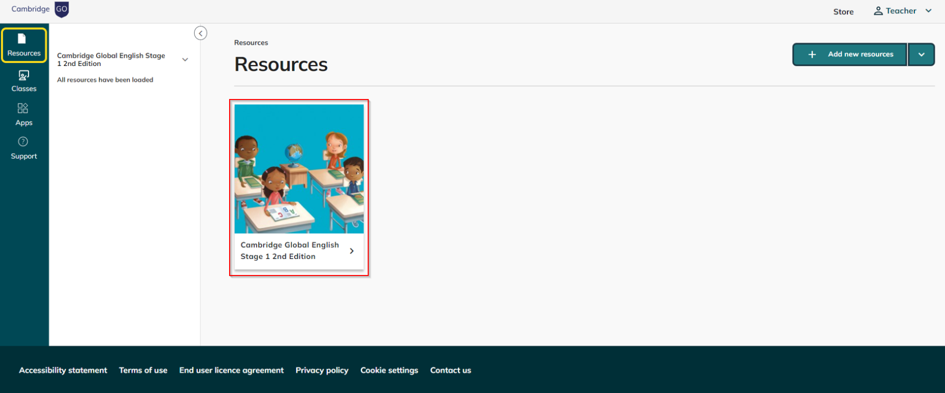 image of Resource added in Resource Screen