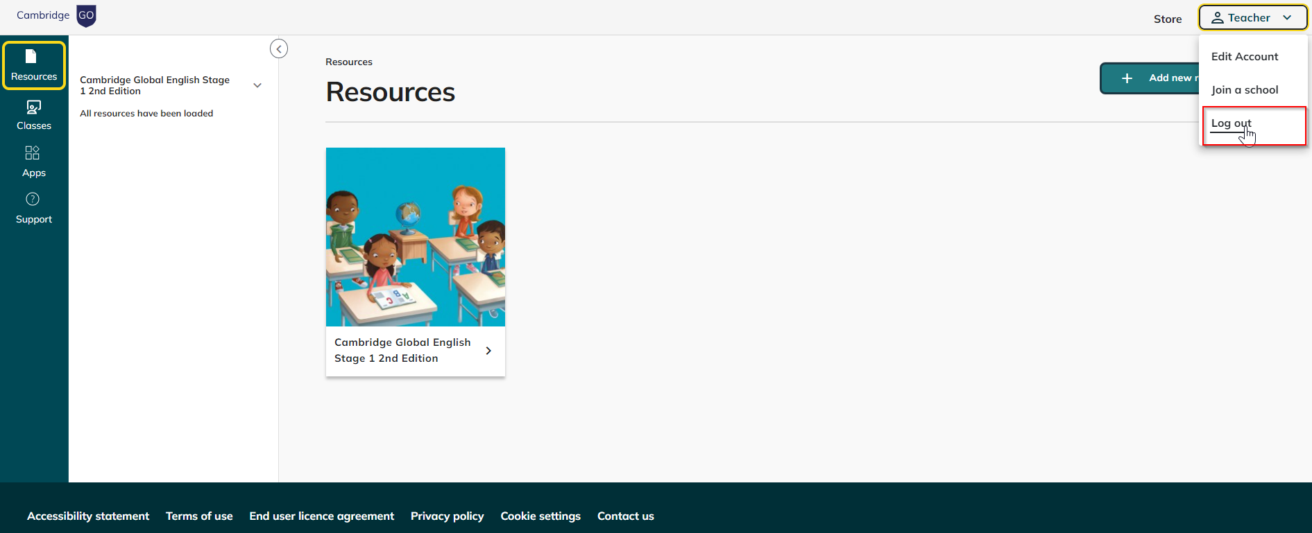 image of  Log Out Screen button