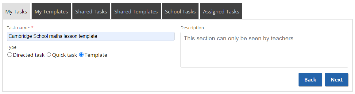 screenshot my task template