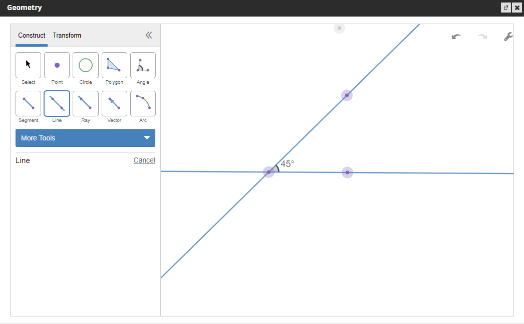 screenshot of geometry tool